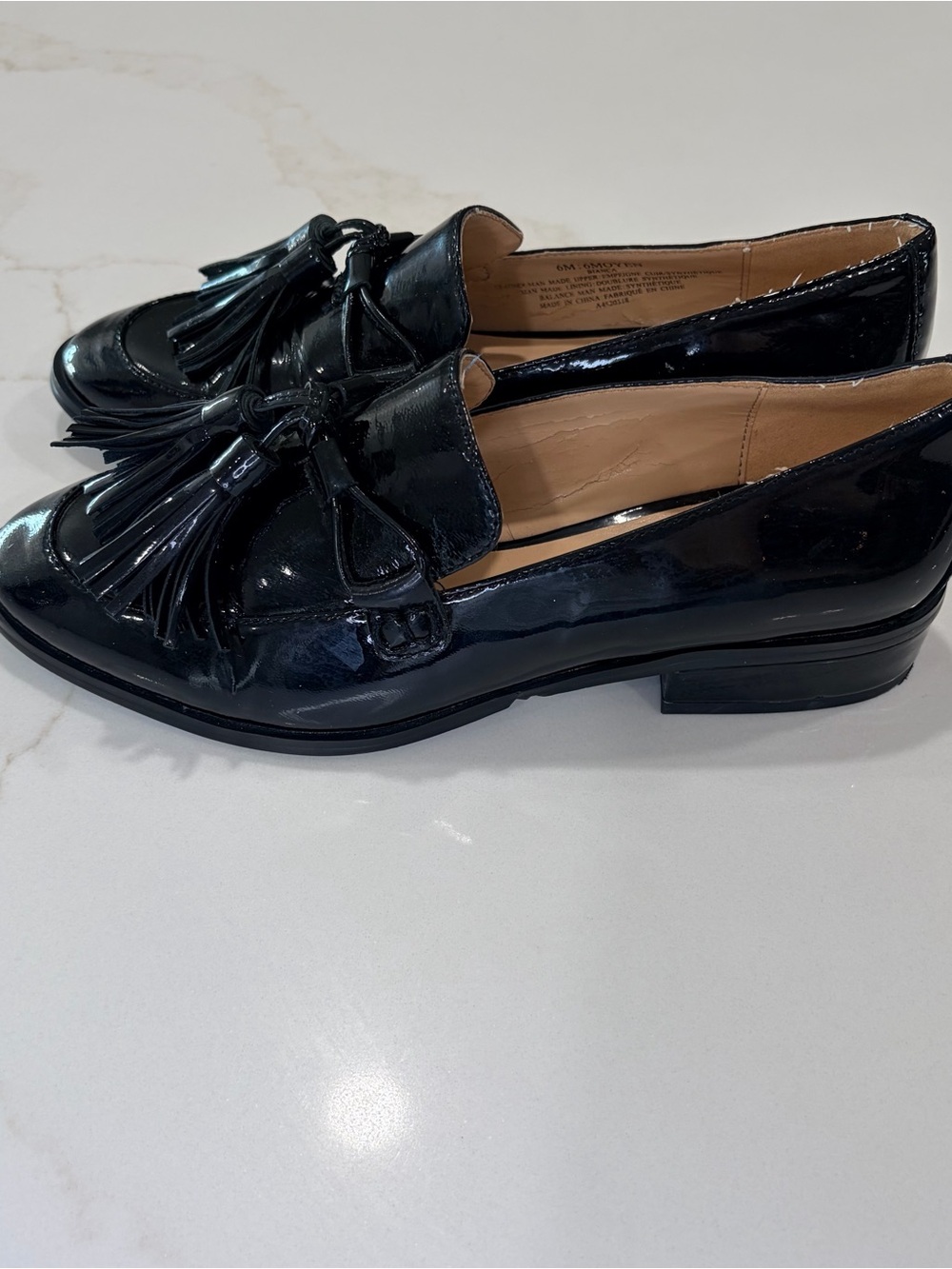 Isaac Mizrahi Black Patent Tassel Loafers - Picture 4 of 7